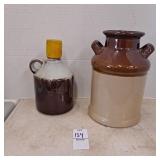 vintage two-tone drip glaze ceramic milk jug,