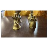 Assortment of Bells and Brass Owl Figurine