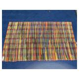 Vintage hand woven rag rug  -  50 x 30 inches
