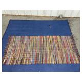 Vintage hand woven rag rug  -  66 x 30 inches