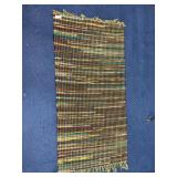 Vintage hand woven rag rug  -  57 x 28 inches