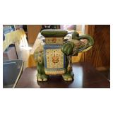 Vintage glazed ceramic elephant garden stool