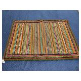 Vintage hand woven punch rug -  39 x 29 inches
