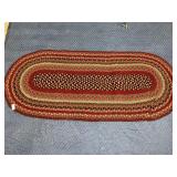 Vintage hand braided rug -  66 x 28inches