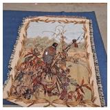 pheasant-themed tapestry throw blanket, 69x53