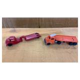 Two Plastic Toy Trucks