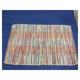 Vintage hand woven rag rug  -  45 x 30 inches