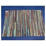 Vintage hand woven rag rug  -  42 x 29 inches