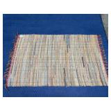 Vintage hand woven rag rug -  48 x  30 inches