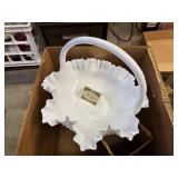 VINTAGE 10.5 TALL FENTON HOBNAIL RUFFLED EDGE