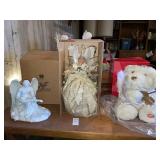 3 Avon decor items- fiber optic angel bear,