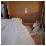 Vintage wedding veil,  cake topper