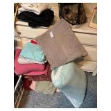 Lot of pillows, blankets, and more