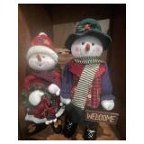 2 Avon plush snowmen greeters- 26 inches h