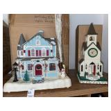 Avon fiber optic Holiday house & chapel clock -