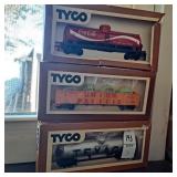 Three Tyco ho scale electric trains