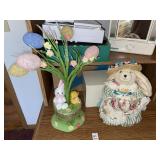 2 Avon Easter decor items - light up Easter egg &