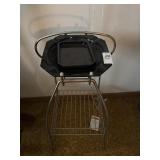 Vintage MCM Smoke Black Glass Ash Tray Stand