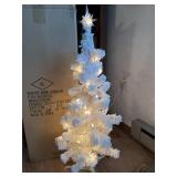 Small flocked white tree - 35 inches h