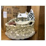 Thomas Kinkade waterfall- holiday tabletop decor