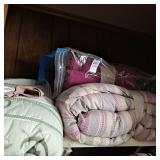 Various blankets and comforters