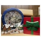2 Avon winter decor pieces- snowing scene &