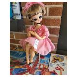 Pink silk chair doll 8/129 Made in Japan no. 675