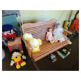 Wooden porch swing 154in.long no contents