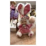 17in Porcelain Bunny Doll and Avon Little Bo Peep