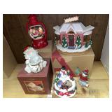 Avon holiday tabletop decor pieces & Lenox Santa