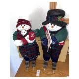 2 plush skating snowmen