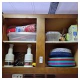 Two Food choppers, paper plate.holders,other misc