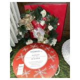 Avon angel fiber optic wreath & holiday candles
