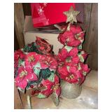 Avon poinsettia tree & sleigh