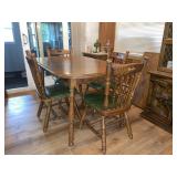 Wooden dining table with 1 leaf- total length 67