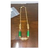 Sarah Coventry necklace Faux jade, filigree