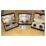 3 sets mens vintage cufflinks