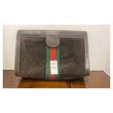 Vintage Gucci suede clutch handbag. Velcro