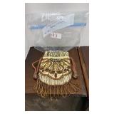 Vintage drawstring beaded evening bag