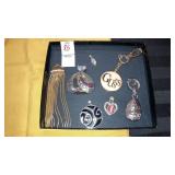 Vintage pendants & Guess keychain