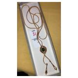 Vintage Sarah Coventry green stone bolo type