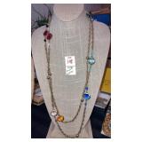 Vintage Lanyard necklace w/ gems