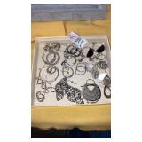Silver tone pierced earrings (1pr clips)