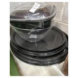 Plastic serving trays and bowls