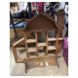 Wooden barn and shelf for displays