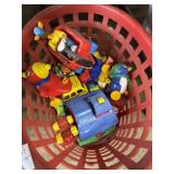 Baby toys in basket
