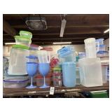 Plastic containers with lids cups, some
