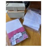 Pink black and white thank you notes