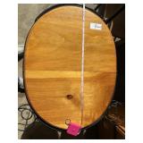 Wrought iron side table with wood top