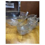 Jeanette glass Punchbowl set with 22 carat gold